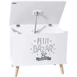 ATMOSPHERA Coffre enfant blanc bois Sale
