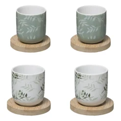 ATMOSPHERA Coffret 4 tasses "Green Harmony" New
