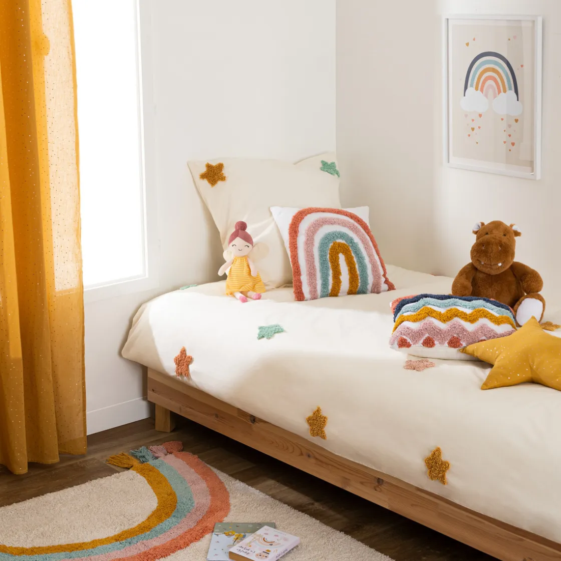ATMOSPHERA Coussin enfant "Arc-en-ciel", coton