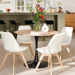 ATMOSPHERA Ensemble table à manger "Elias" + 4 chaises "Baya" Outlet