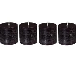 ATMOSPHERA Lot de 4 bougies rustiques 