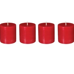 ATMOSPHERA Lot de 4 bougies rustiques 