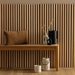 ATMOSPHERA Lot de 2 panneaux décoratifs tasseaux bois Colva Best