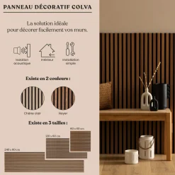 ATMOSPHERA Lot de 2 panneaux décoratifs tasseaux bois Colva Best