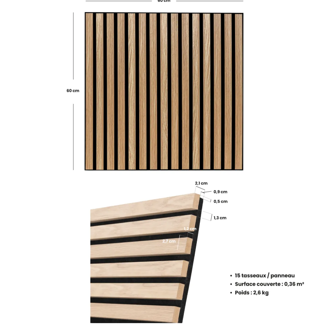 ATMOSPHERA Panneau décoratif tasseaux bois Colva