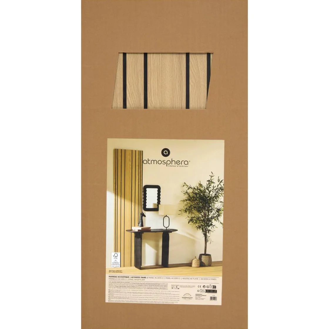 ATMOSPHERA Panneau décoratif tasseaux bois Colva Best