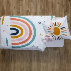 ATMOSPHERA Parure de lit enfant 2 pièces "Arc-en-ciel" New