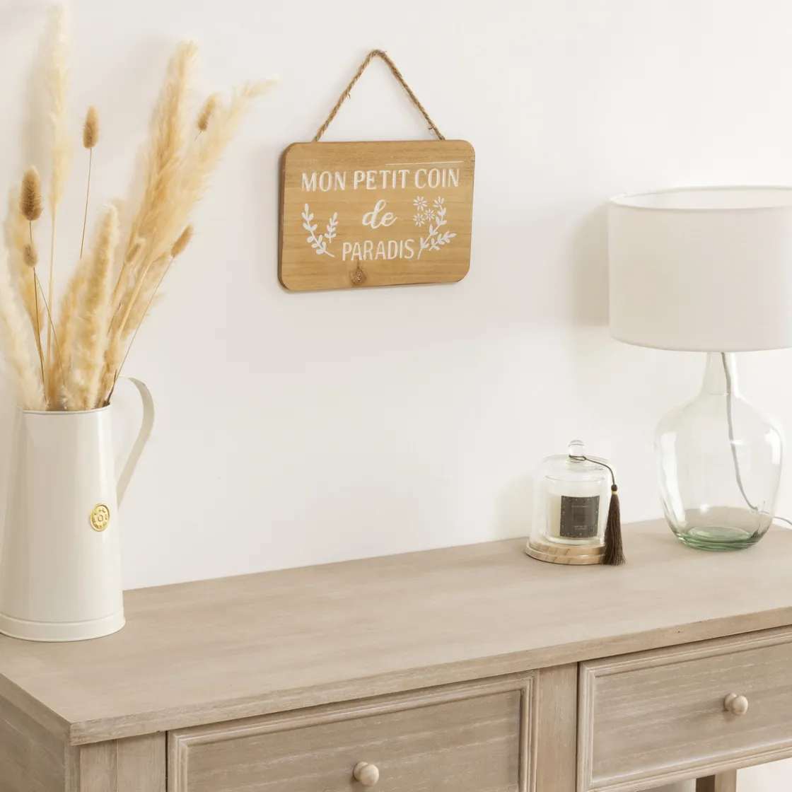 ATMOSPHERA Plaque de porte bois "Krystel" New