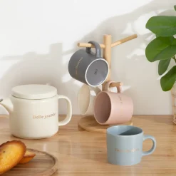 ATMOSPHERA Rack 4 mugs "Belle journée" New
