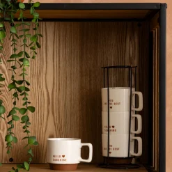 ATMOSPHERA Rack 4 mugs "Hello" Clearance