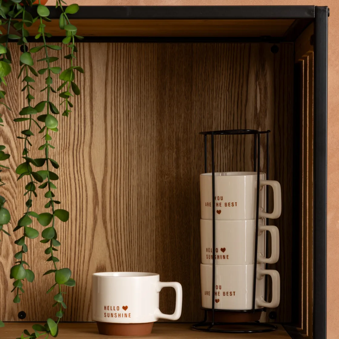 ATMOSPHERA Rack 4 mugs "Hello" Clearance