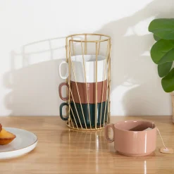 ATMOSPHERA Rack 4 mugs "Le Collectionneur" New