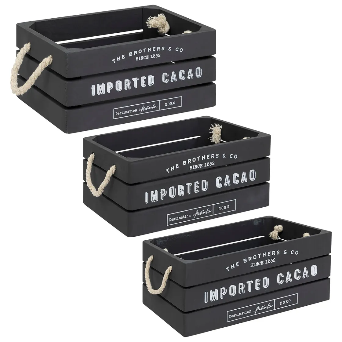 ATMOSPHERA Set de 3 cagettes bois "Denys" Online