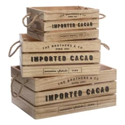 ATMOSPHERA Set de 3 cagettes "Colonial" Online
