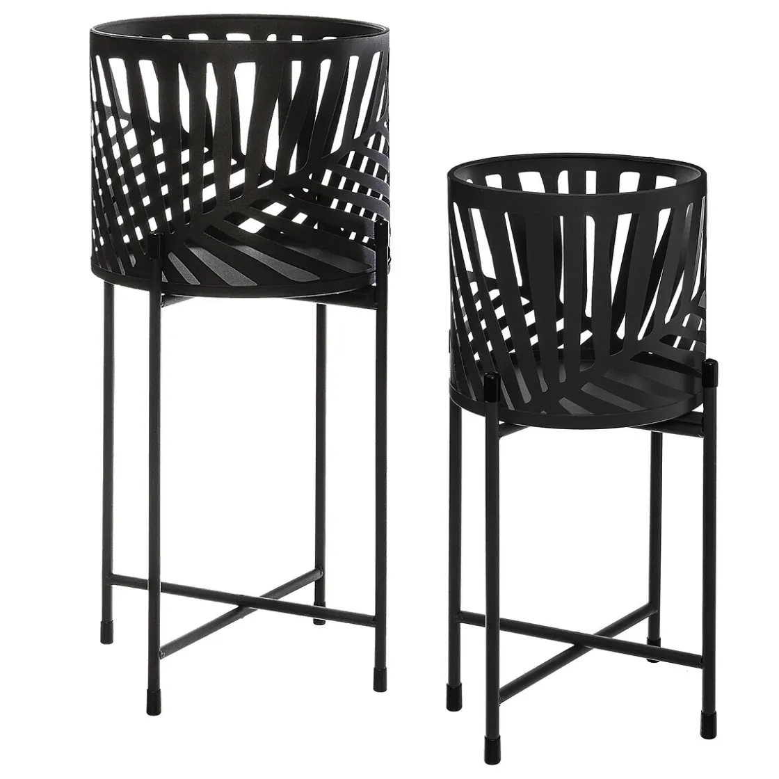ATMOSPHERA Set de 2 pots avec support "Feuilles" Outlet