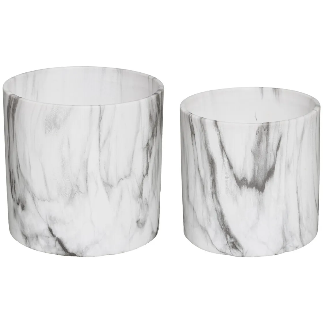 ATMOSPHERA Set de 2 pots, céramique/marbre Discount