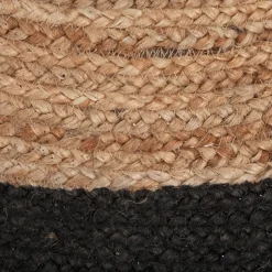ATMOSPHERA Tapis en jute bord noir New
