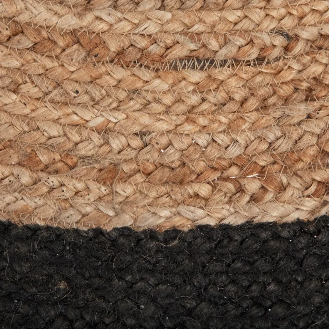 ATMOSPHERA Tapis en jute bord noir New