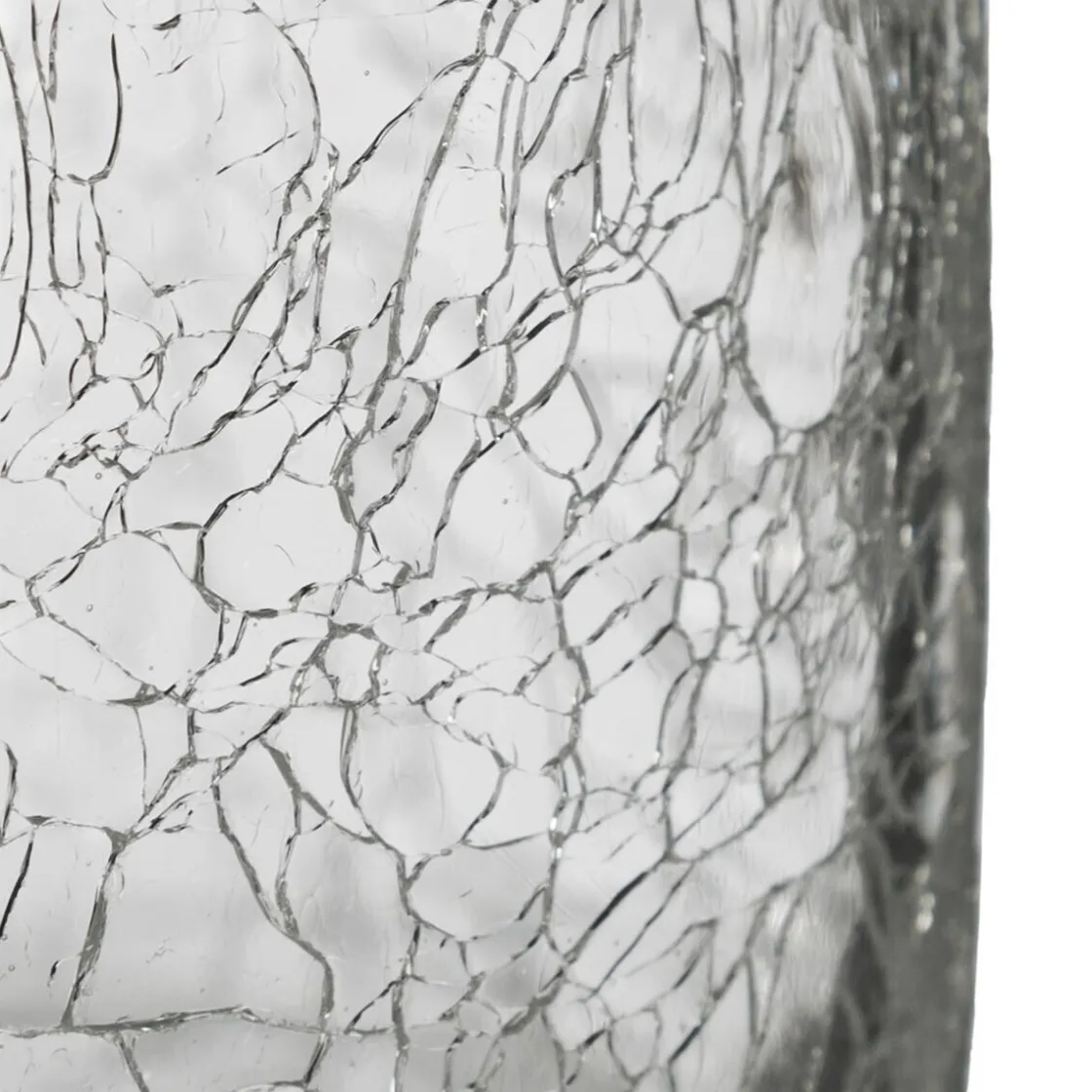 ATMOSPHERA Vase cylindre, verre craquelé Clearance